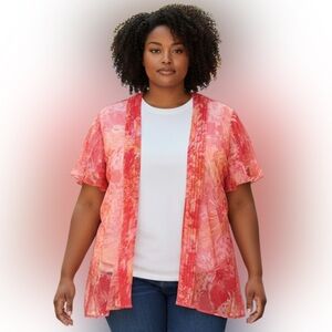Studio I Red and Pink Women's Cardigan